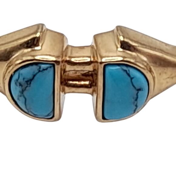 Stella & Dot Turquoise Gold Tone Cuff Bracelet - Picture 5 of 9